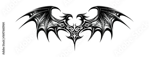 Ornate wings design graphic art