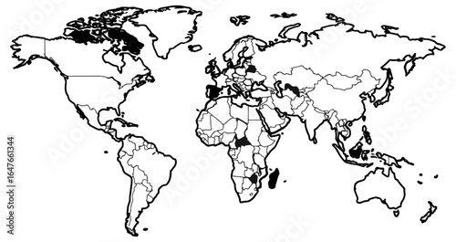 Simple world map outline