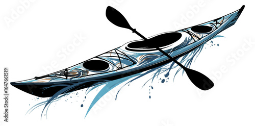 Modern kayak design illustration