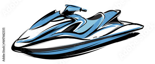 Stylish jet ski graphic illustration