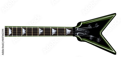 Dark green electric guitar isolated