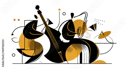 Abstract musical instruments graphic design