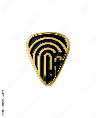 Gold black guitar pick design
