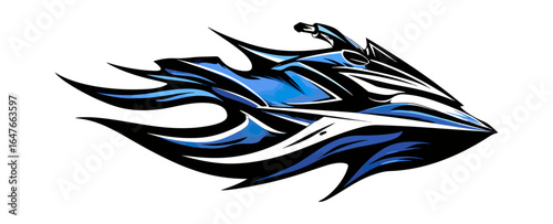 Abstract jet ski graphic design