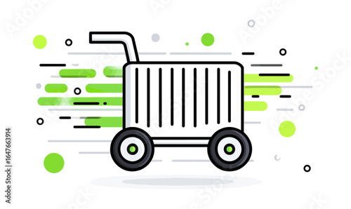Fast delivery cart illustration