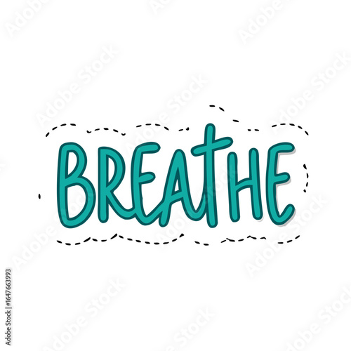 Motivational artistic design for relaxation and breathing exercises, vector illustration