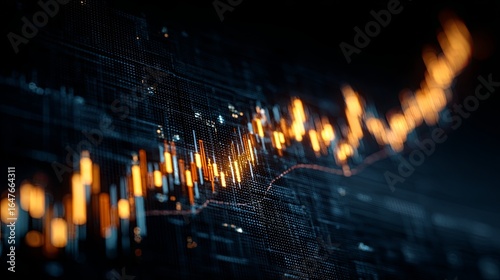 Wallpaper Mural Detailed financial chart displayed on a digital screen. Torontodigital.ca