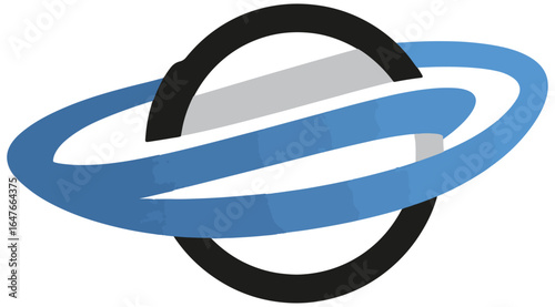 Abstract graphic design with orbital rings