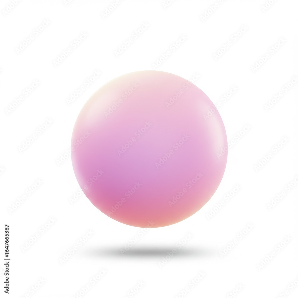 Fototapeta premium Pink and Purple Gradient Sphere on White Background