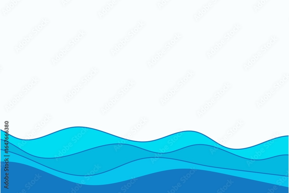 Fototapeta premium Water waves, ocean waves, sea wave, blue water splash