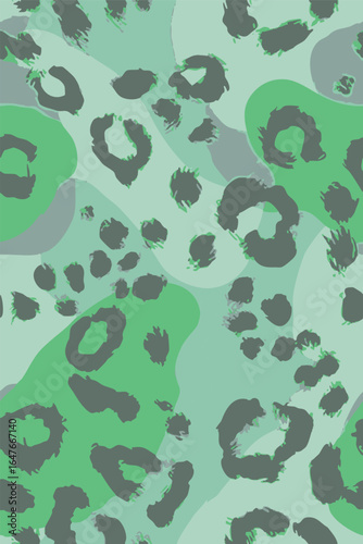 Decorative Abstract colorful Leopard Jaguar Animal Skin, Cubist shapes suitable for printing on surface hand drawn artistic brush elegant floral multicolored design vector seamless pattern 