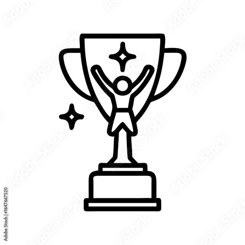 Iconic trophy symbolizing victory and achievement with a triumphant figure at the top