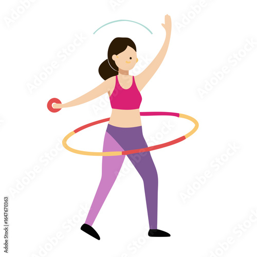 Woman exercising with a hula hoop for a healthy lifestyle practice