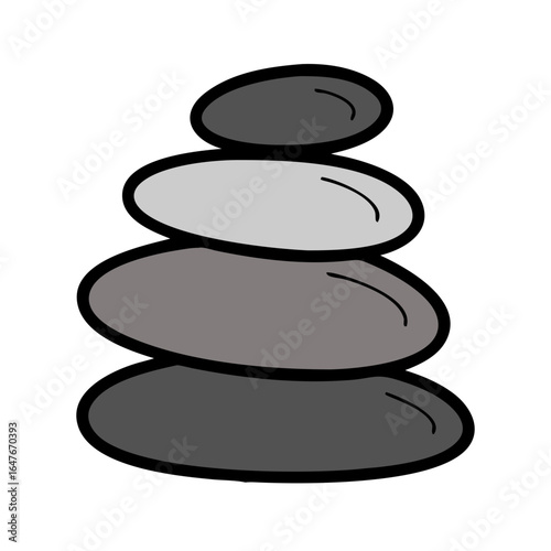 A stack of four simple zen stones balancing on top of each other