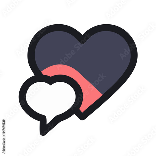 Symbolic representation of love and communication in a modern flat design style