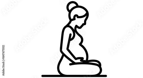 Pregnancy Yoga Pose Meditating Woman Expecting Mother