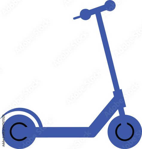 Vector Silhouette of a kick scooter on a transparent background