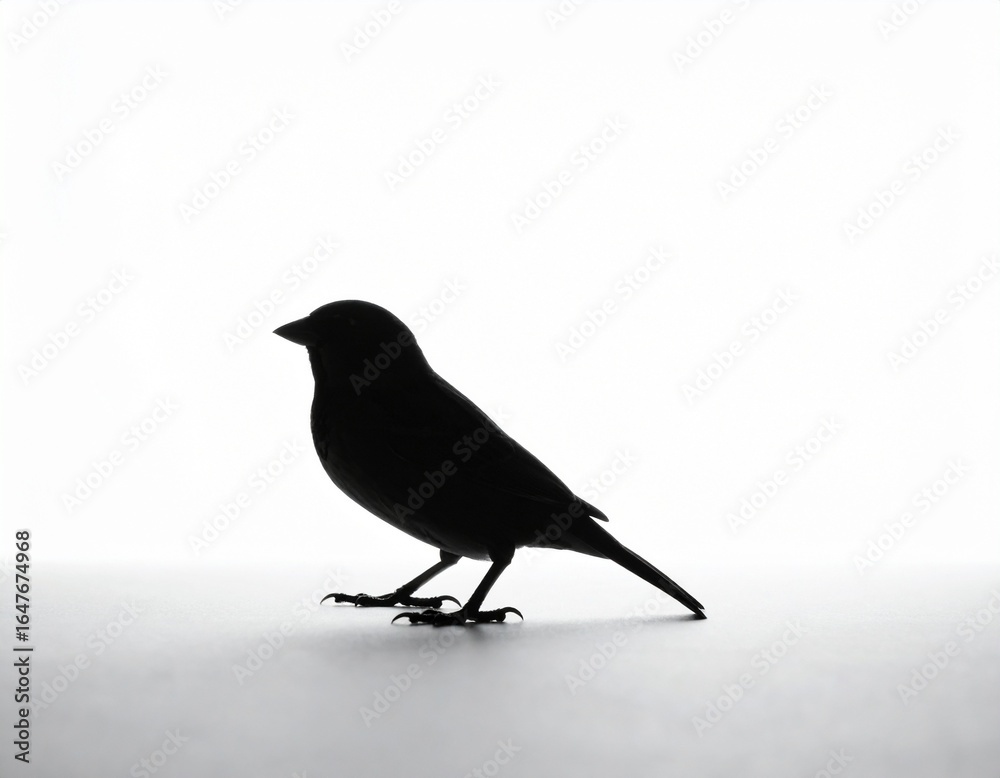 Obraz premium Silhouette Bird Serenity: Bird is a picture that showcases the animal's quiet strength and graceful outline.