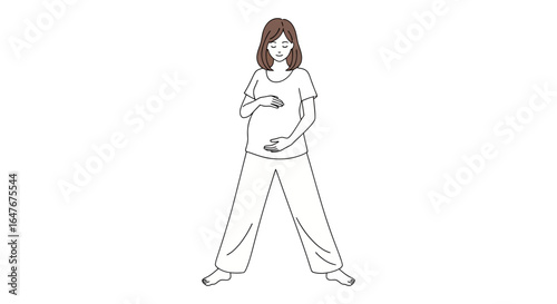 Pregnancy Yoga Pose Woman Practicing Wellness