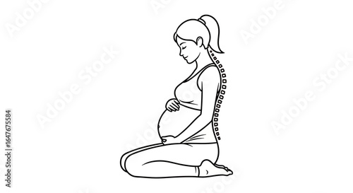 Pregnancy Yoga Posture Seated Position for Spine Health