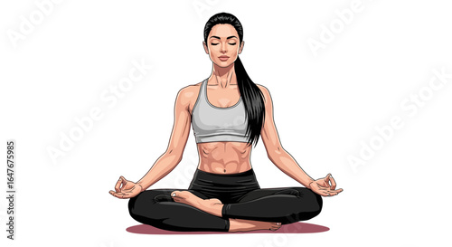 Woman in Lotus Position Meditating
