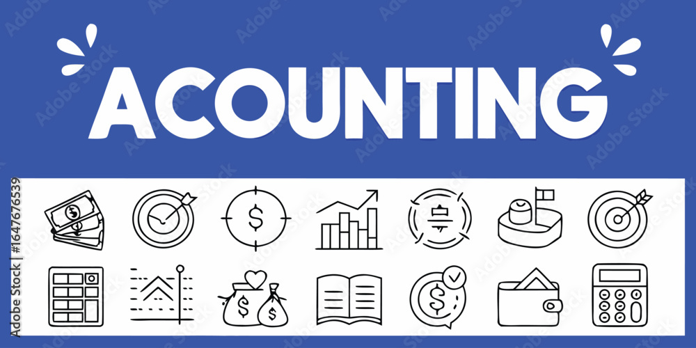 Obraz premium Accounting icons set vector