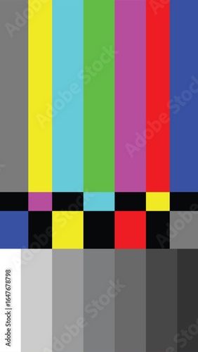 Television Test Pattern Stripes. Error TV Screen. vector illustration