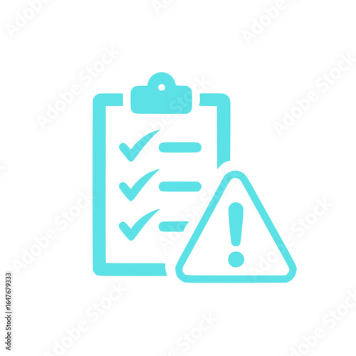 Urgent checklist review needed checkmarks & alert icon