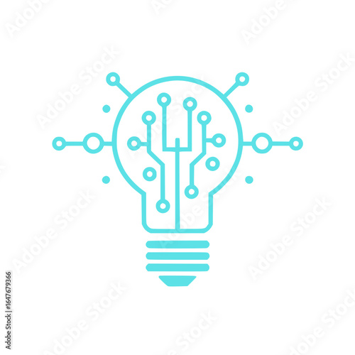 Modern lightbulb tech icon digital innovation concept