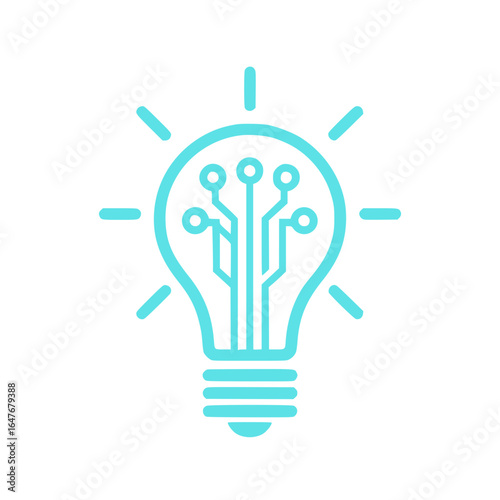 Modern digital technology bulb, innovative concept