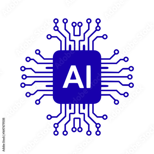 AI processor icon for advanced technology designs