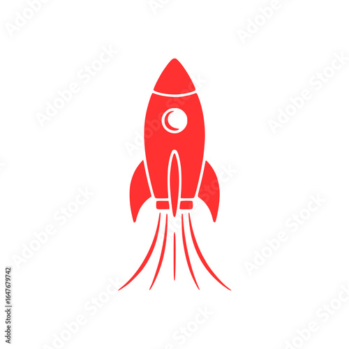 Bold rocket launching towards innovation and success
