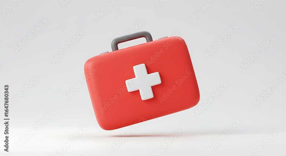 Fototapeta premium Red first aid kit illustration
