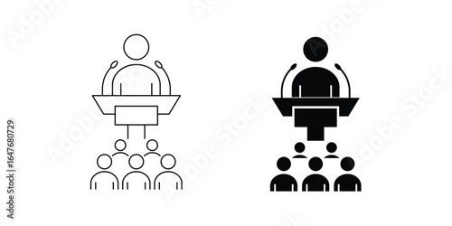 Public speaking presentation seminar audience conference speaker podium leadership announcement microphone communication event training meeting motivation influence corporate
