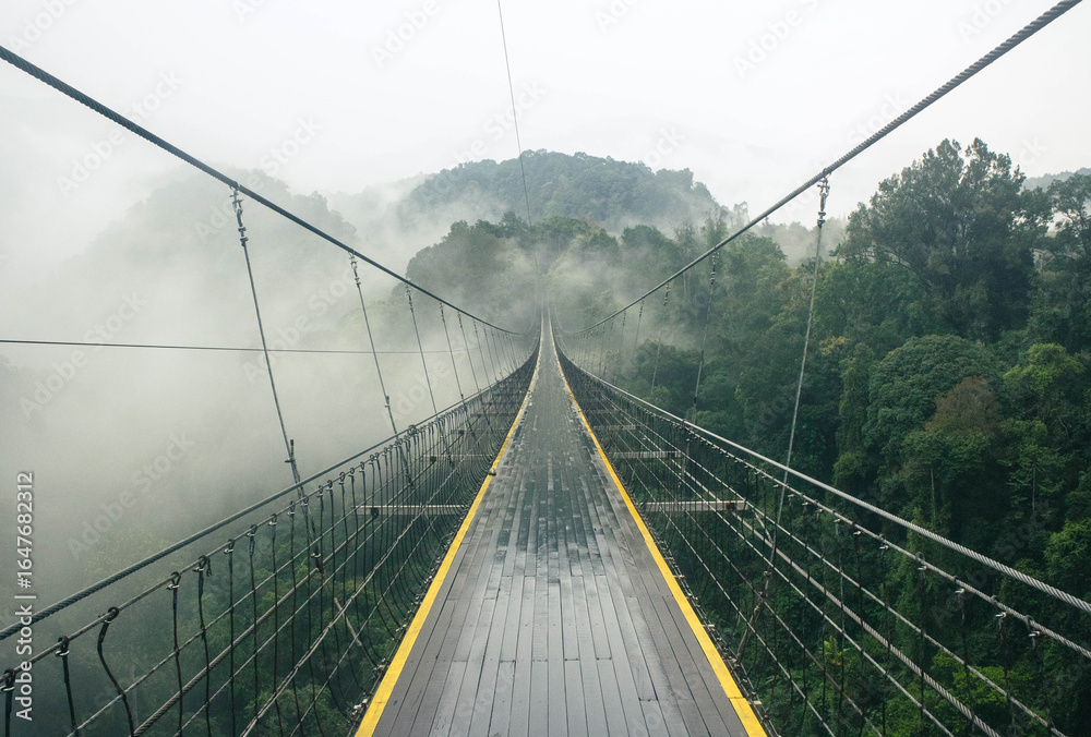 Obraz premium Situ Gunung Suspension Bridge, The Longest Suspension Bridge In Southeast Asia
