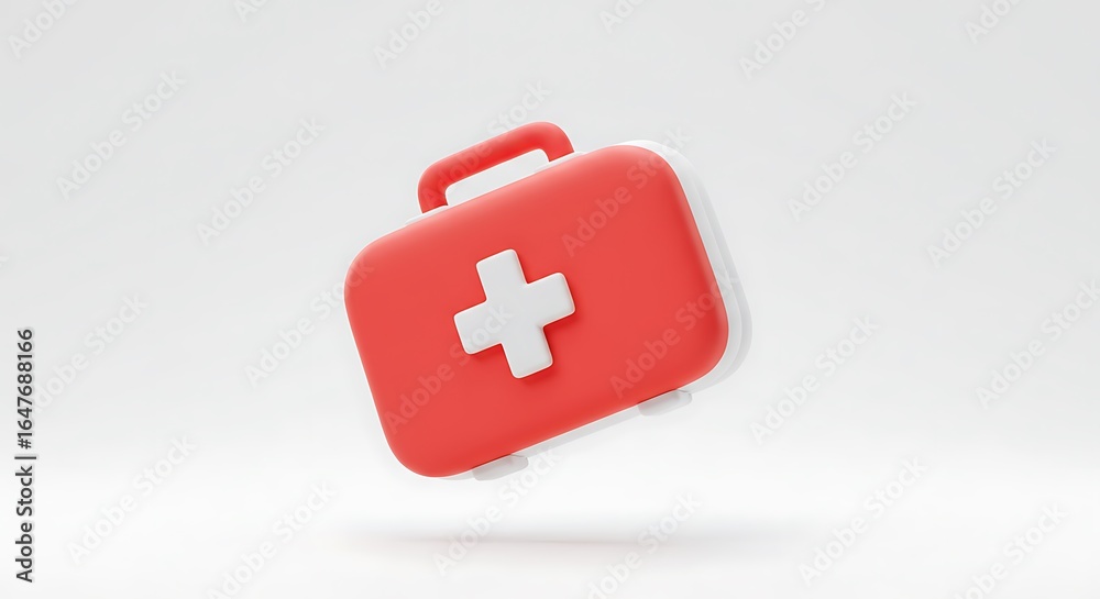 Fototapeta premium Medical first aid kit 3 d render