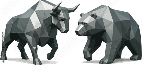 Bull and Bear Market Vector