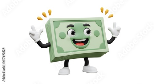 Cartoon money character illustration