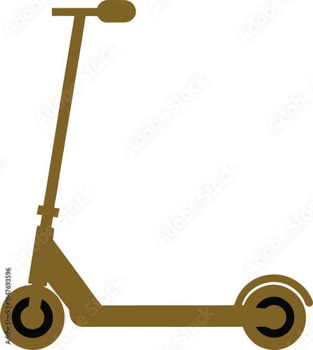 Vector Silhouette of a kick scooter on a transparent background