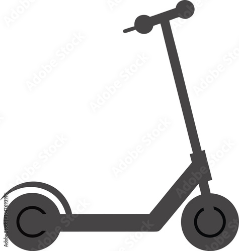 Vector Silhouette of a kick scooter on a transparent background