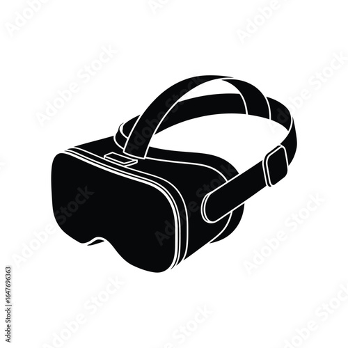 Black silhouette of a virtual reality headset