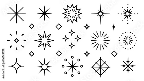 Vector Starburst and Sparkle Icon Collection