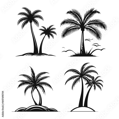 set of palm trees