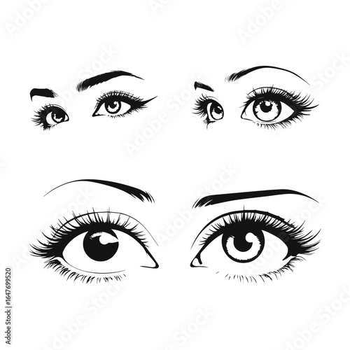 vector illustration of female eyes