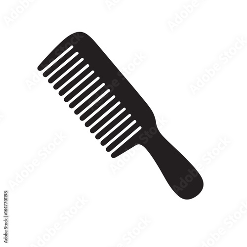 Hair Comb Grooming Tool Icon Silhouette