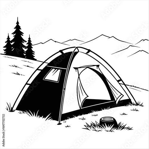 camping in the mountains