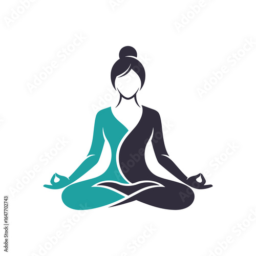 Yoga Meditation Woman Vector Icon