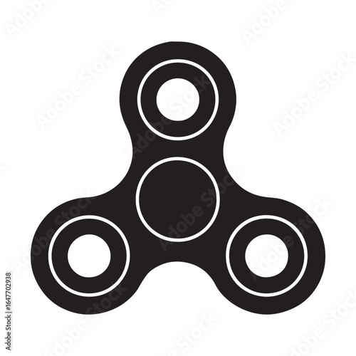 Fidget Spinner Silhouette Vector Icon Illustration