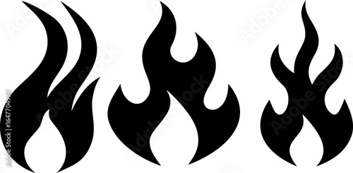 Black Flames Vector Graphics