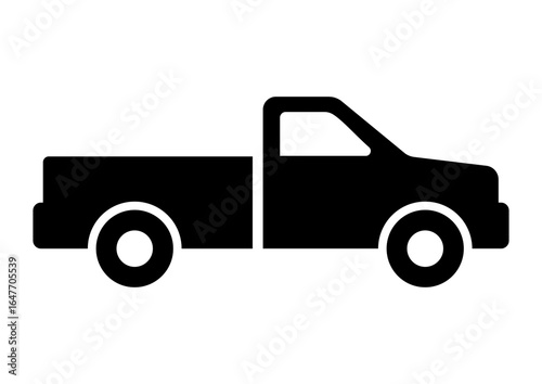 High-Quality Black Silhouette Pickup Truck Icon for Graphic Design Projects, Best-Selling Vector Illustration for Websites and Apps